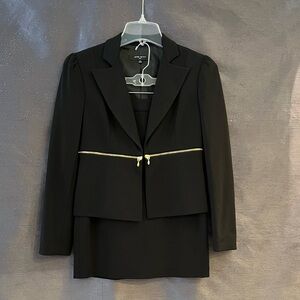 Women's Black Blazer with Gold Accent